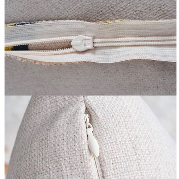 Set of 4 Pillow Covers Green leaves cotton linen - Picture 6 of 8